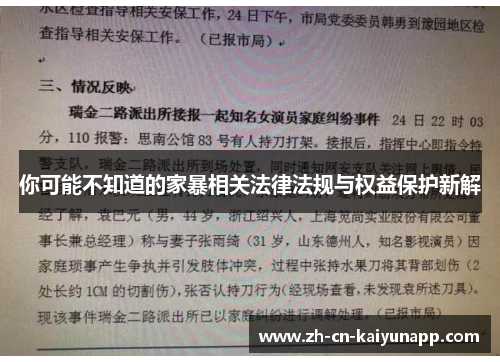 你可能不知道的家暴相关法律法规与权益保护新解